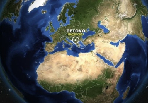 Tetovo on globe